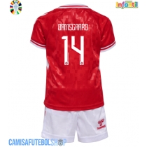 Camisa de time de futebol Dinamarca Mikkel Damsgaard #14 Replicas 1º Equipamento Infantil Europeu 2024 Manga Curta (+ Calças curtas)